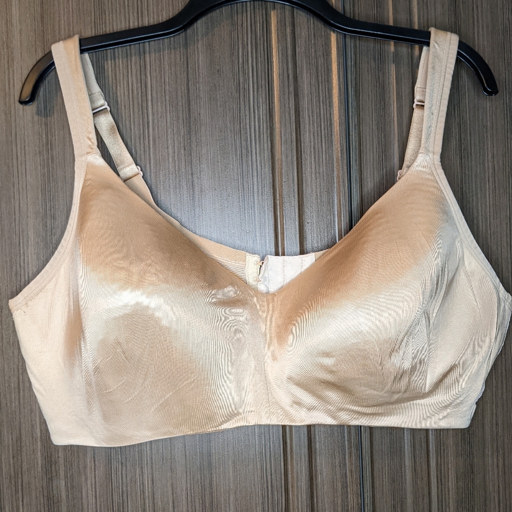 Cacique Smooth Lightly Lined No-Wire Bra, Beige, Size 44D